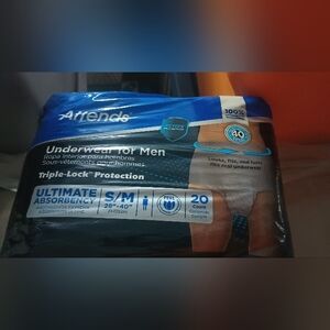 Attends Underwear For Men S/M 28"-40" Ultimate Absorbency 20 Ct